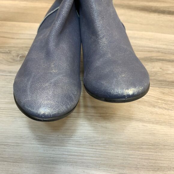 Ecco Shape 75 Ankle Bootie EU 38 US 7 Marine Blue Nubuck Leather High Heel - Picture 6 of 13